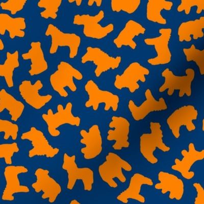 animal crackers navy blue with orange