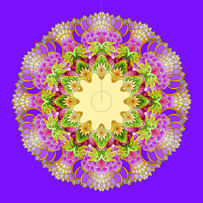 54" Pastel Floral Mandala Round Dress