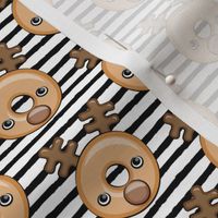 Reindeer Donuts - Christmas/ Holiday - black stripes - LAD20