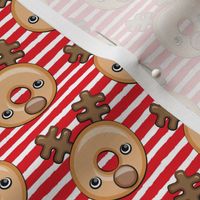 Reindeer Donuts - Christmas/ Holiday - red stripes - LAD20