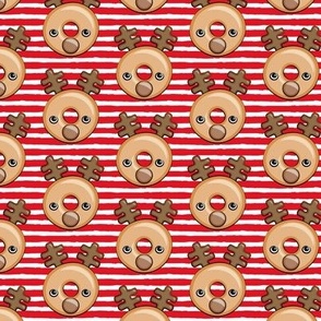 Reindeer Donuts - Christmas/ Holiday - red stripes - LAD20