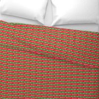 (small scale) Naughty / Nice stripes - green and red - Christmas / Holiday - LAD20