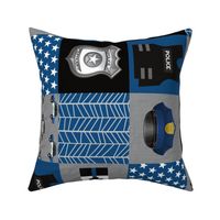 Police officer cheater quilt - Canadian flag - rotated - 6 inch squares