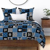 Police officer cheater quilt - Canadian flag - rotated - 6 inch squares