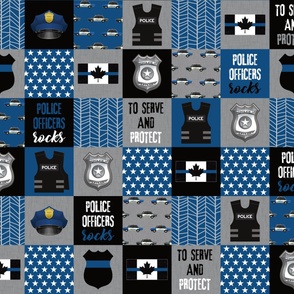 Police officers rocks cheater quilt - Canadian 6 inch squares