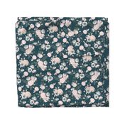 teal blush floral - small scale