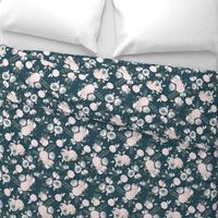 teal blush floral - small scale