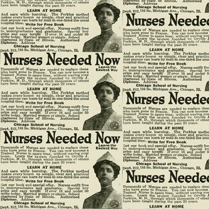 Nurses Needed for World War 1 scrubs fabric