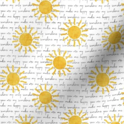 (small scale) You are my Sunshine - yellow suns - yellow and grey coordinate - LAD20BS