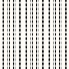 Seeded Stripe: Black & Cream Thin Stripe, Double Stripe