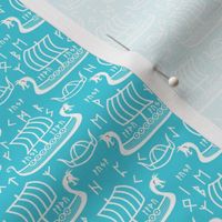 longboats and runes light blue and white