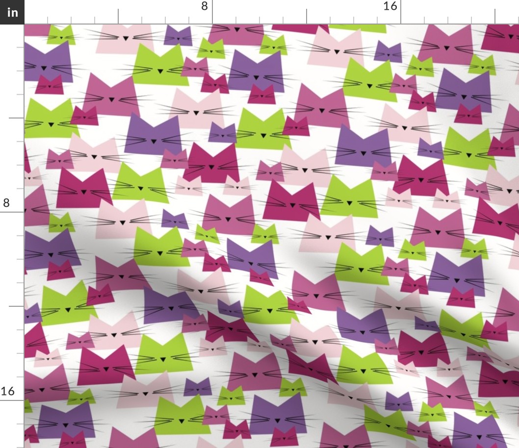 cats - nala cat cotton candy - geometric cats - cats fabric