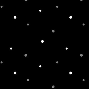 Midsummer Night - tiny dots - black and white