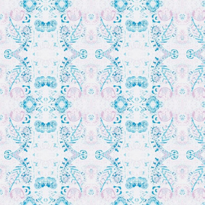 Paisley Pale Pink Teal White Navy Blue
