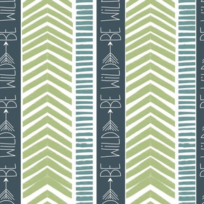 Be Wild Stripe in Blue and Green - 12 inch repeat