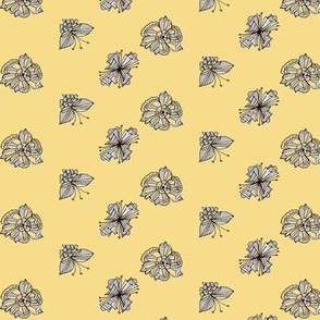 Floating flowers- on yellow