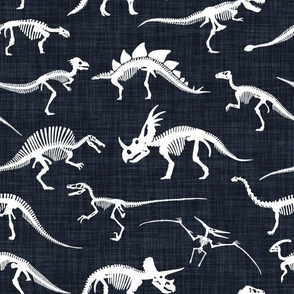 dinosaur bones // midnight blue linen