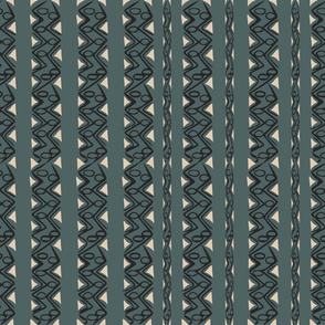 Zig Zag Tribal Stripes - Green