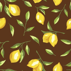 lemons - brown background