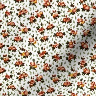 Darling Calico ~ Sage and Coral Bright White 