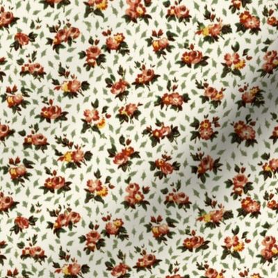 Darling Calico ~ Sage and Coral on Cosmic Latte 