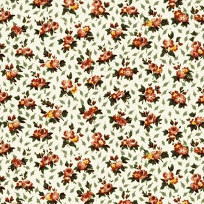 Darling Calico ~ Sage and Coral on Cosmic Latte 