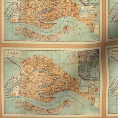 Venice map - antique, tiny