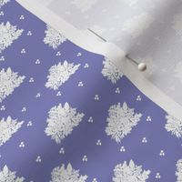 Winter Colors Floral Monochrome on Periwinkle