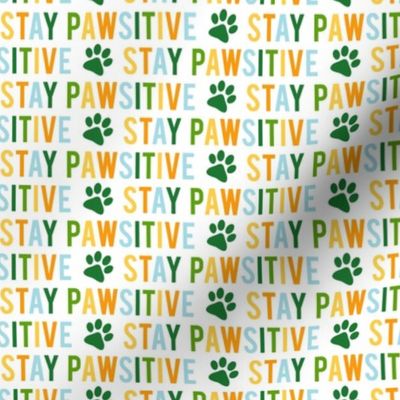 Stay pawsitive - multi orange and green - LAD20