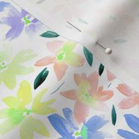 Tender meadow - watercolor pastel florals - painted soft wildflowers for home decor bedding nursery - flower pattern