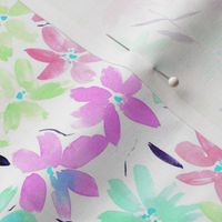 Tender meadow - watercolor pastel florals - painted soft wildflowers for home decor bedding nursery - flower pattern p322