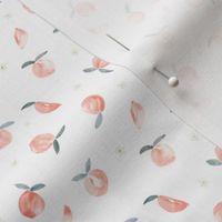 mini micro // Hand-painted Peaches on Plain White