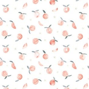 mini micro // Hand-painted Peaches on Plain White