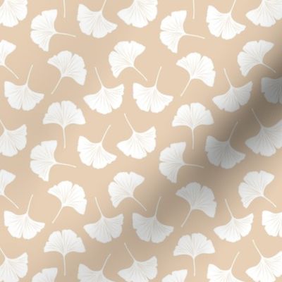 Minimal love ginkgo leaf garden japanese botanical spring leaves soft neutral nursery soft sand beige creme SMALL