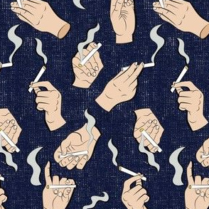 smoking hands dark blue