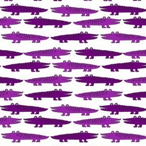 SMALL - alligators - small purple gator fabric