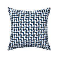 Cat Face Houndstooth in Blue, Dark Navy and White Paducaru