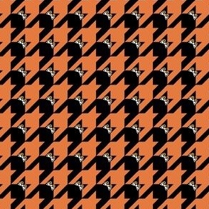 Cat Face Houndstooth in Orange and Black Paducaru