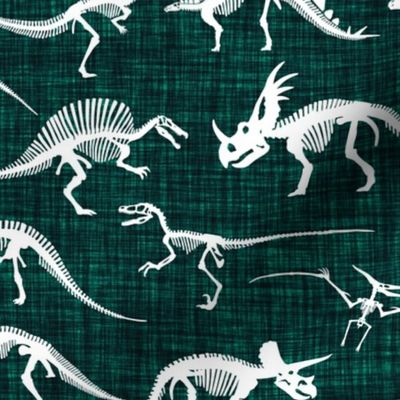 dinosaur bones // dark emerald linen