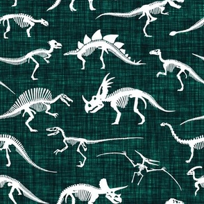 dinosaur bones // dark emerald linen
