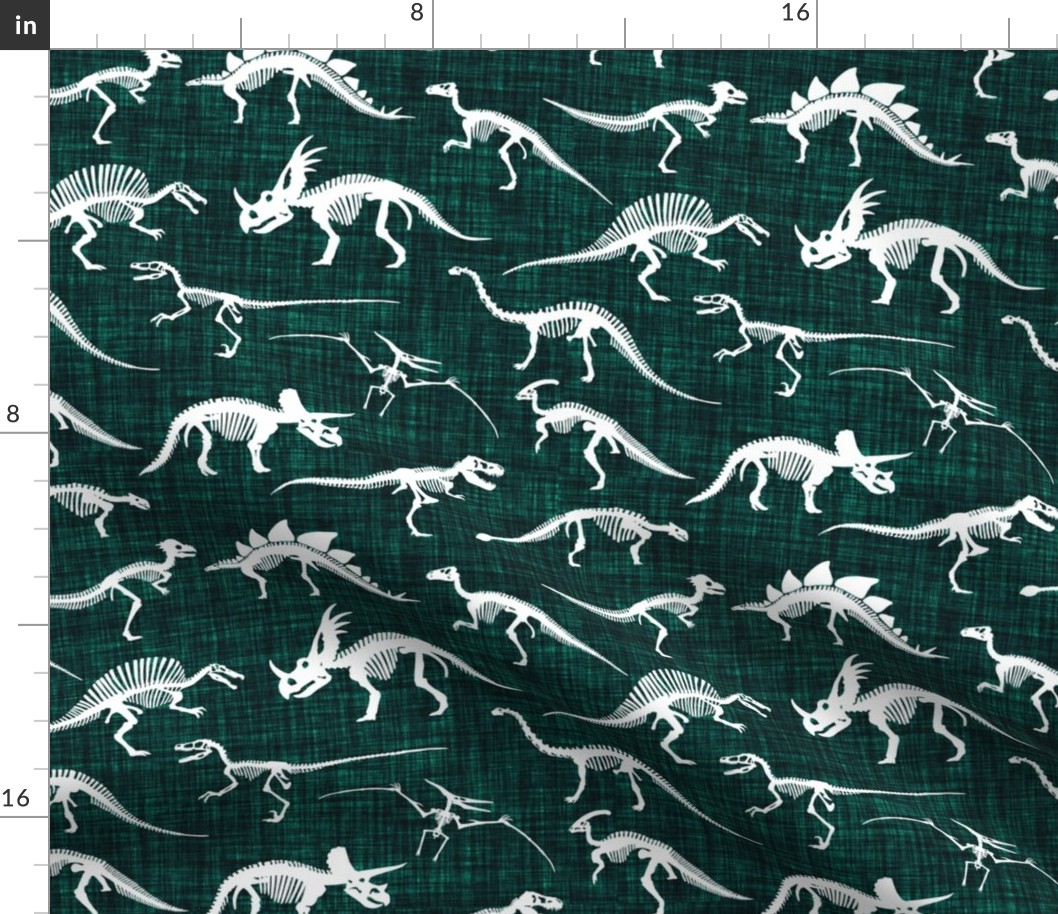 dinosaur bones // dark emerald linen