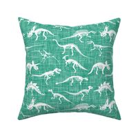 dinosaur bones // turquoise green linen