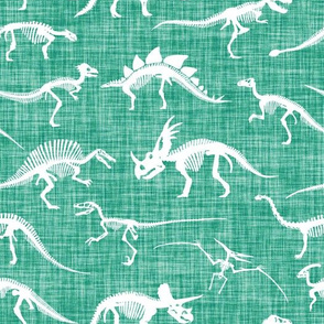 dinosaur bones // turquoise green linen