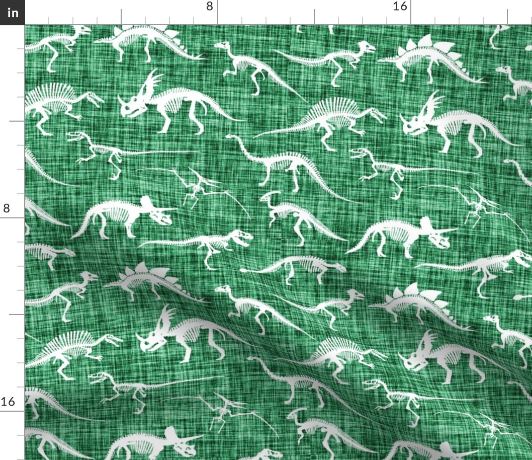 dinosaur bones // green linen no. 2