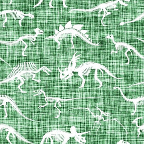 dinosaur bones // emerald green linen no. 2