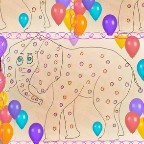 Ellie Elephant with Balloons