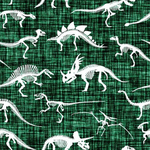 dinosaur bones // jungle green linen