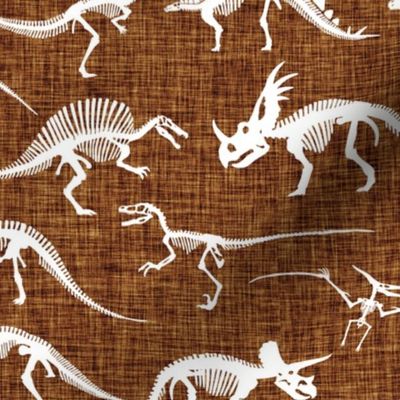 dinosaur bones // brown linen