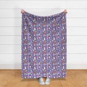 Dreamy Mushrooms Pattern in Purple, Medium Scale