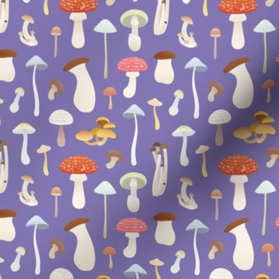 Dreamy Mushrooms Pattern in Purple, Small